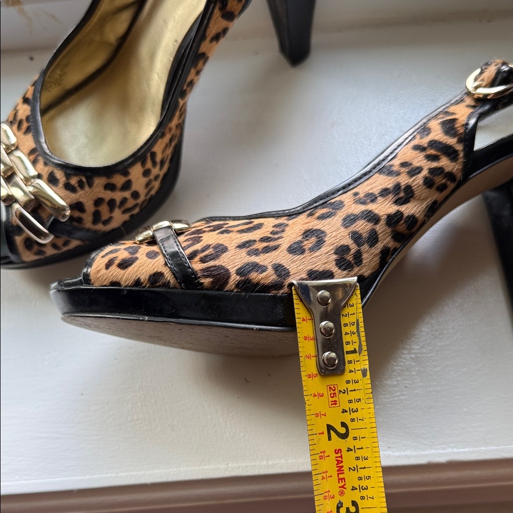 Anne Klein Black and Gold Leopard Heels - Picture 12 of 13